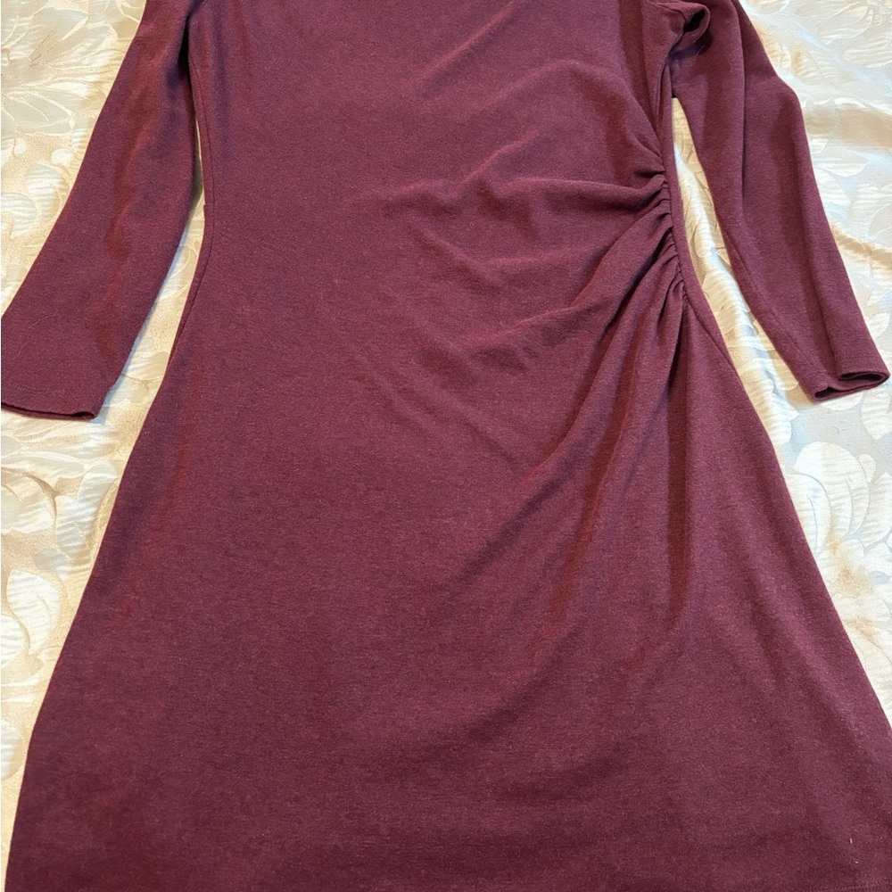 Ann Taylor Red Long Sleeve Dress Crew Neck